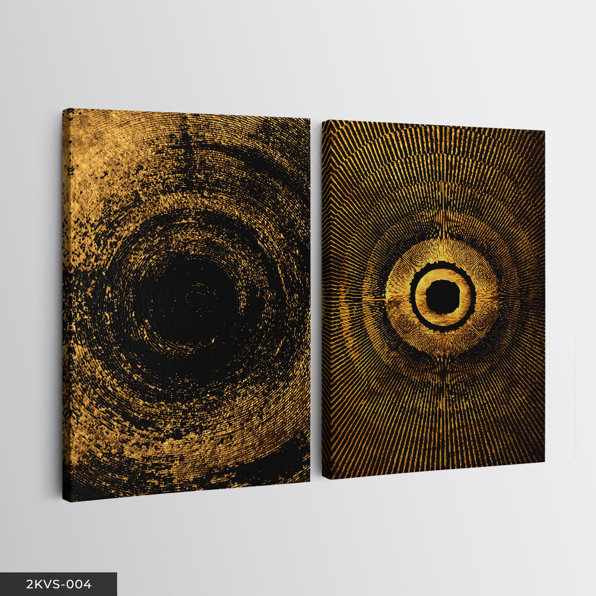 Gold Girdap 2 Parça Kanvas - Canvas Tablo