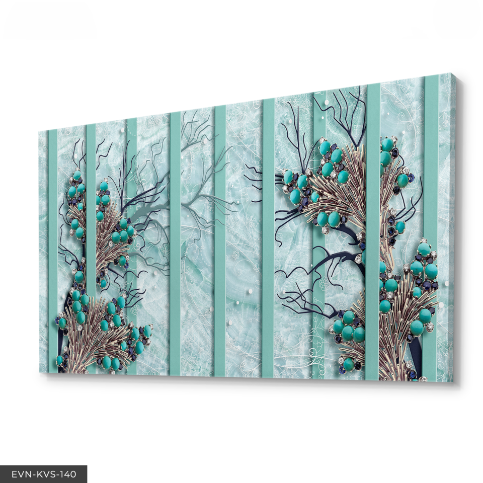 Yeşil Taşlı Tek Parça Kanvas Canvas Tablo Tablo