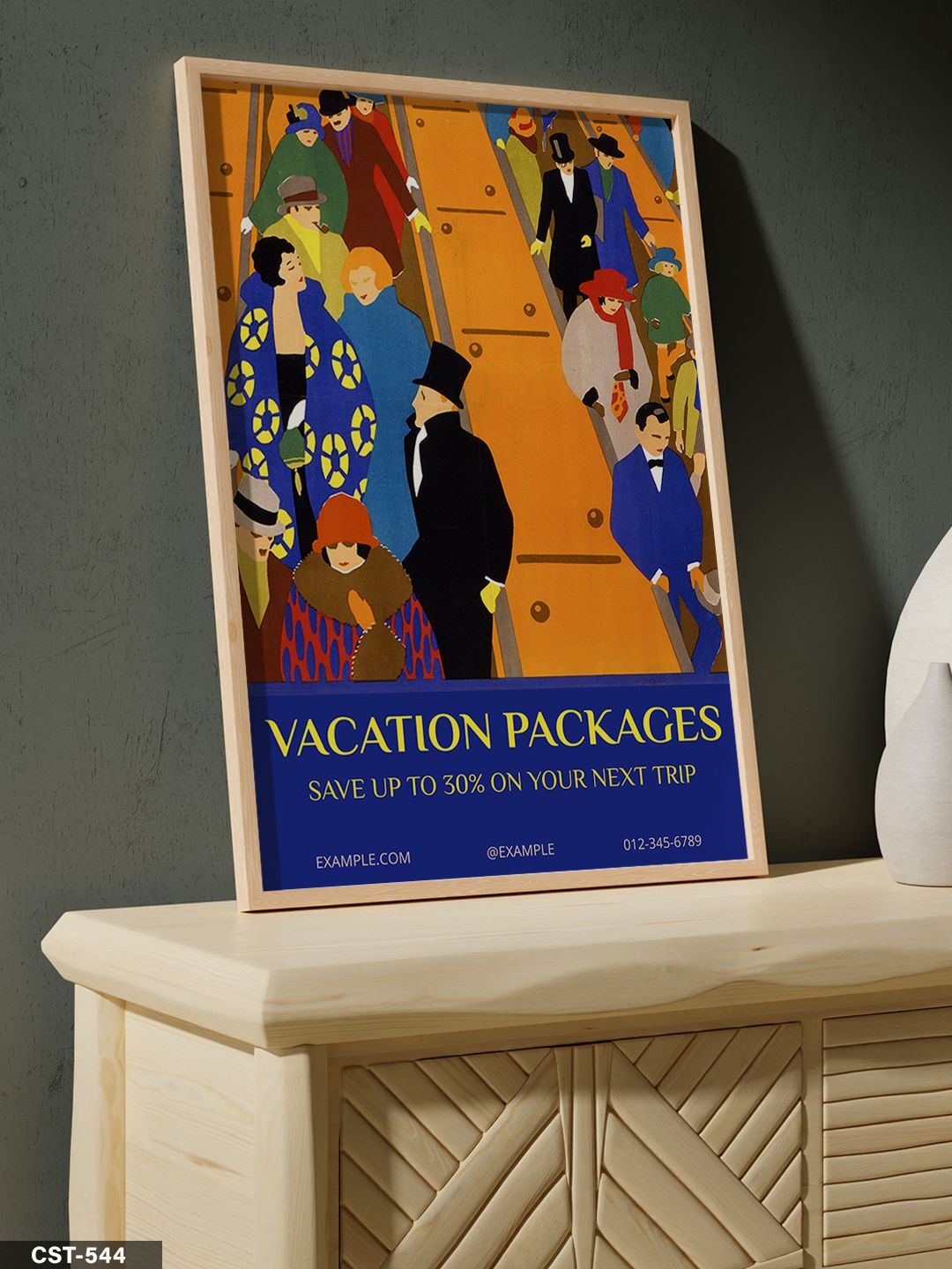 Vacation Packages Afişi Tek Parça Ahşap Çerçeveli Tablo Naturel - 30 x 40 CM