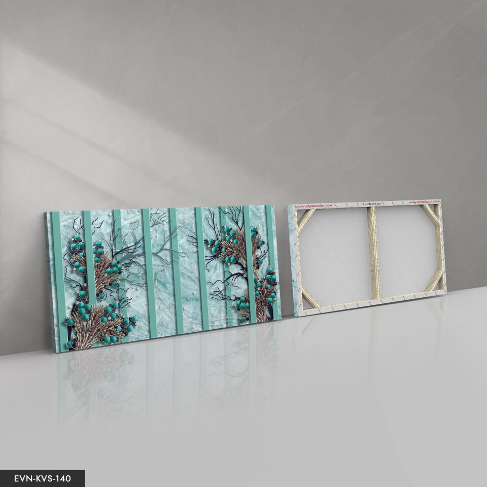 Yeşil Taşlı Tek Parça Kanvas Canvas Tablo Tablo