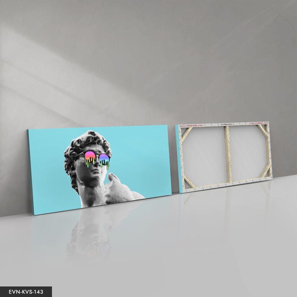 Gözlüklü Heykel Tek Parça Kanvas Canvas Tablo Tablo