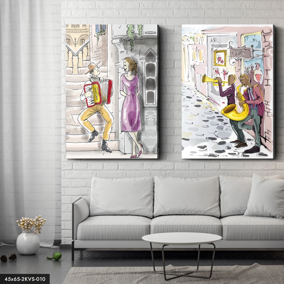 Sokak Müziği 2 Parça Kanvas - Canvas Tablo