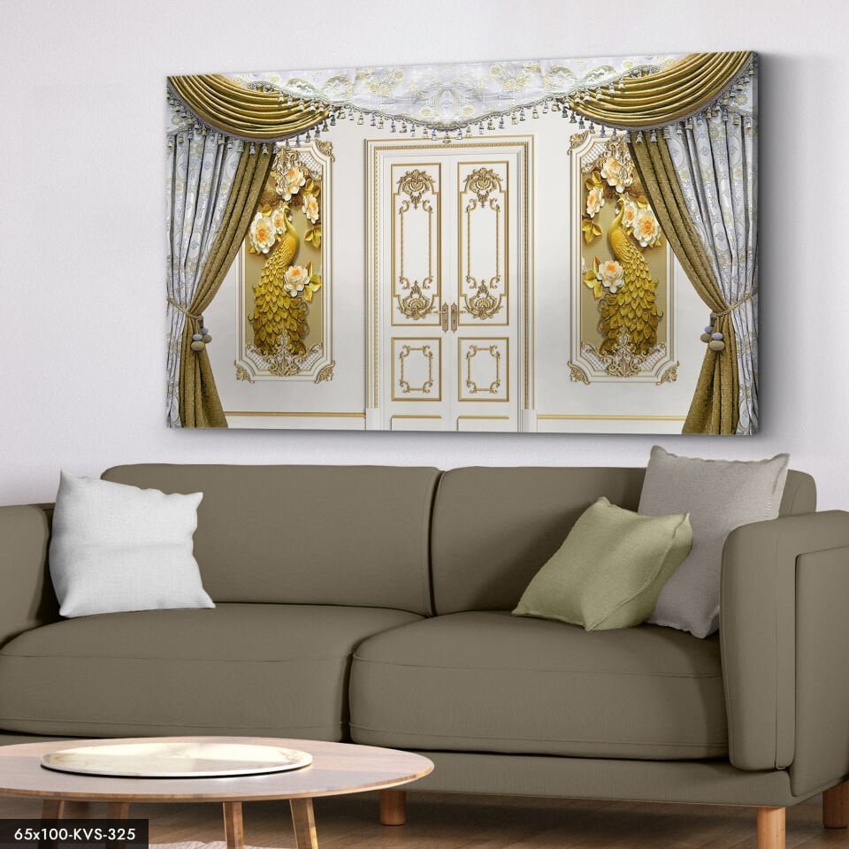 Gold Tavus Kuşu Kanvas - Canvas Tablo