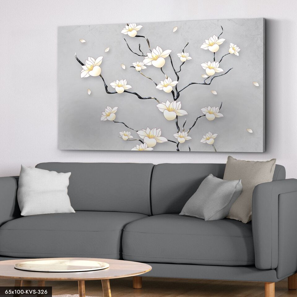 Çiçekler Kanvas - Canvas Tablo 40 x 30 CM - Çok Renkli