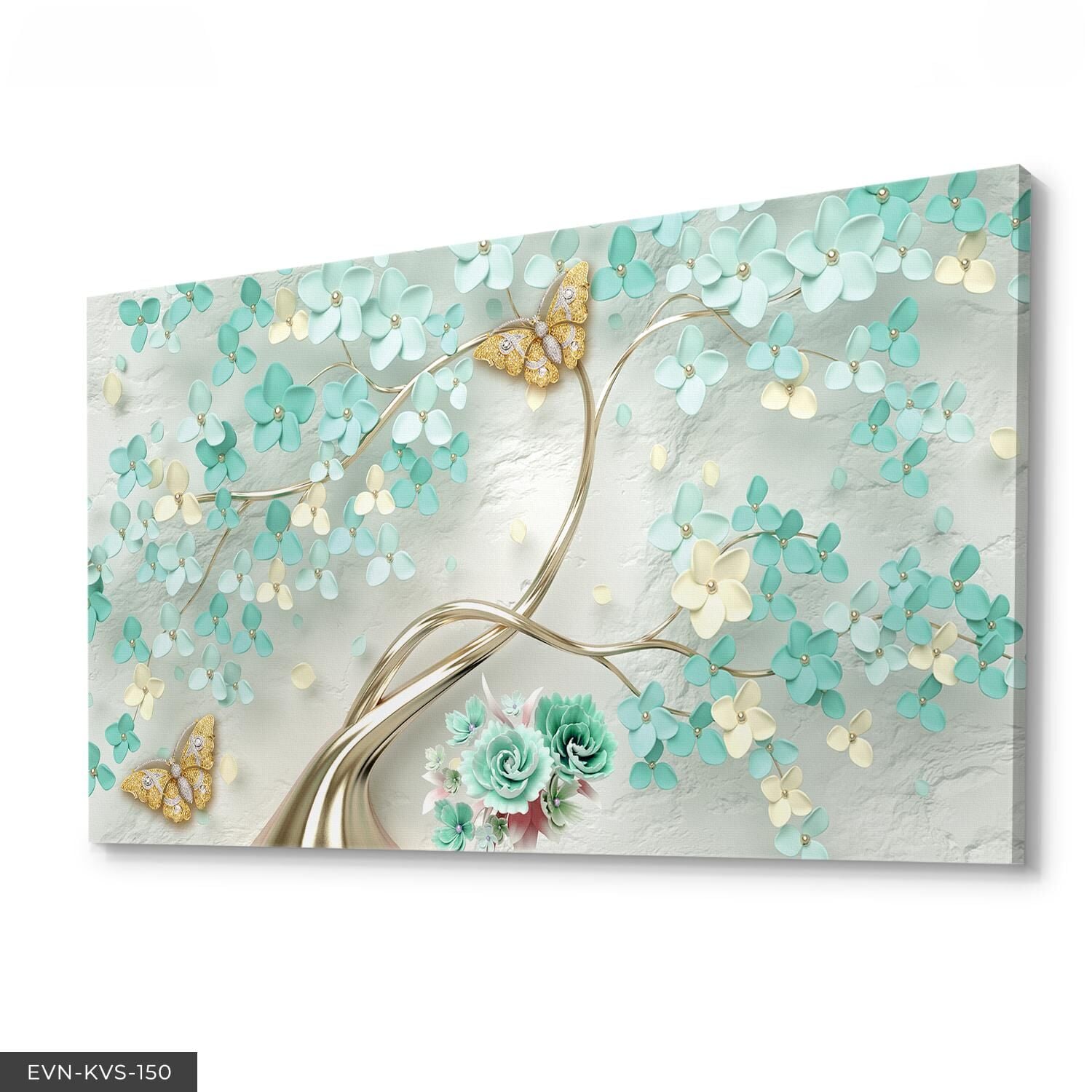 Ağaç Çiçekler Tek Parça Kanvas Canvas Tablo Tablo 40 x 30 CM - Çok Renkli