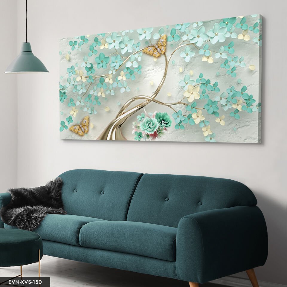 Ağaç Çiçekler Tek Parça Kanvas Canvas Tablo Tablo