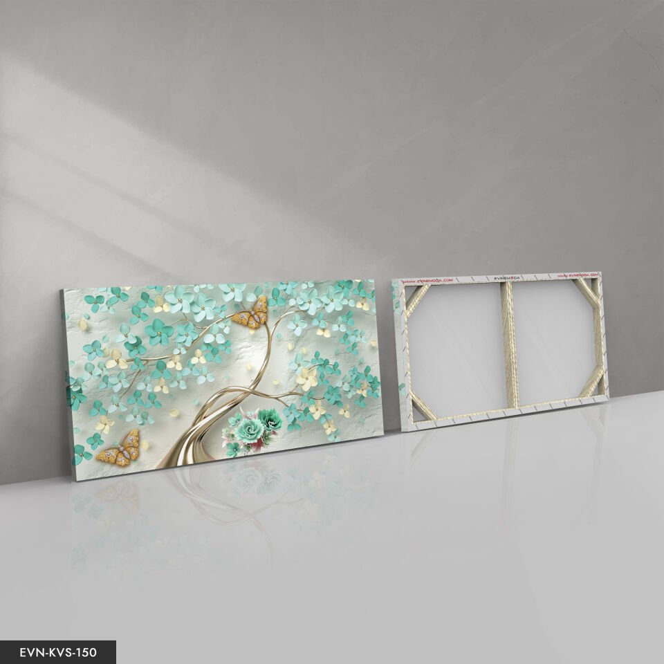 Ağaç Çiçekler Tek Parça Kanvas Canvas Tablo Tablo