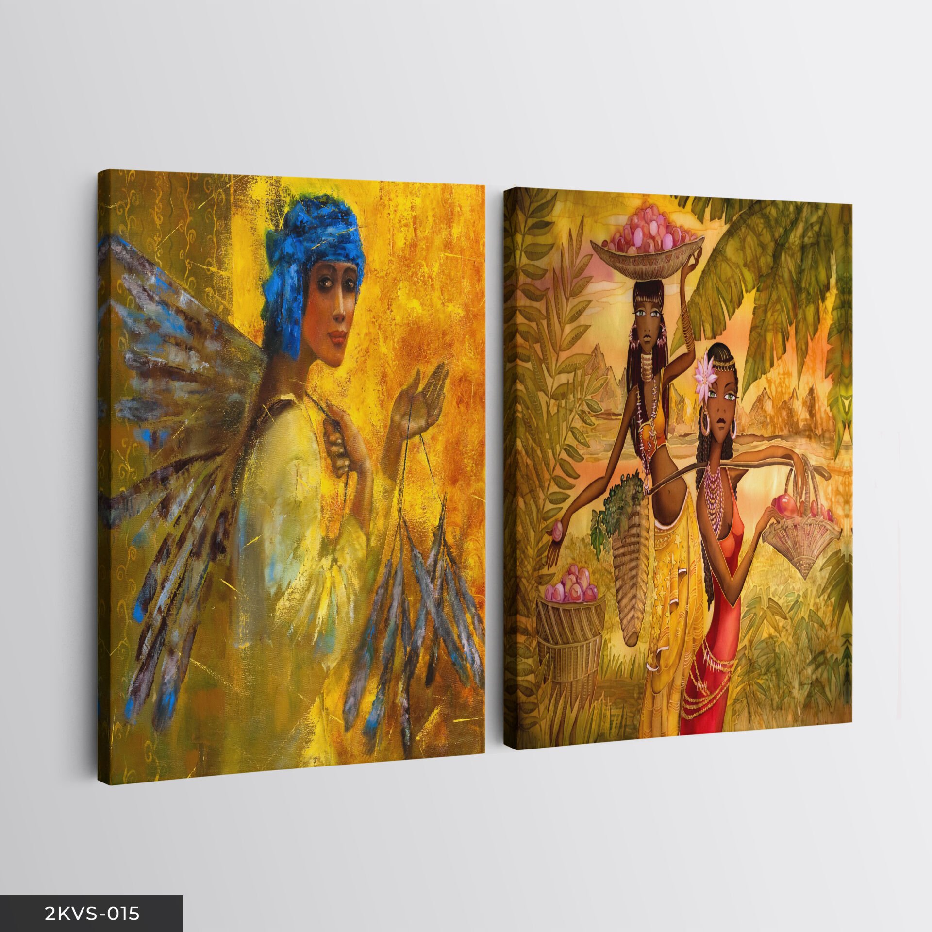 Egzotik Kadınlar 2 Parça Kanvas - Canvas Tablo