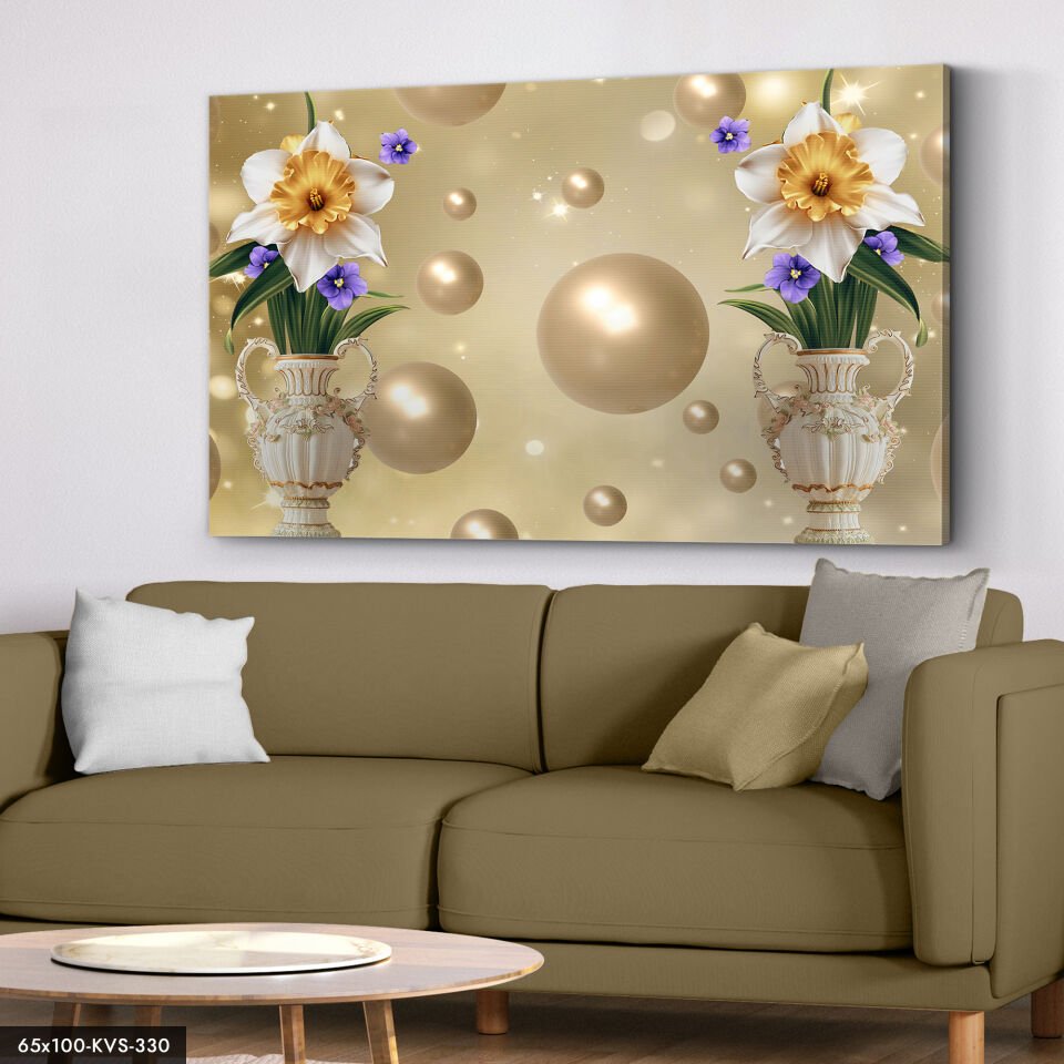 Vazoda Çiçekler Kanvas - Canvas Tablo