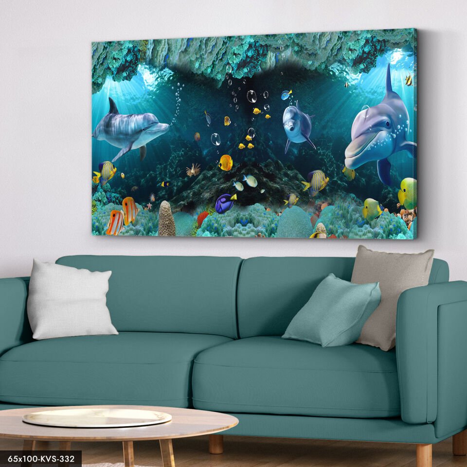 Deniz Altı Balıklar Kanvas - Canvas Tablo