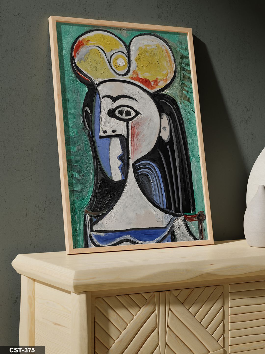 Picasso's Double Tek Parça Ahşap Çerçeveli Tablo Naturel - 50 x 70 CM