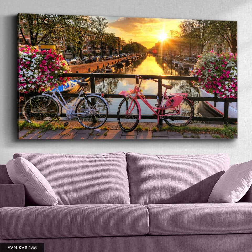 Utrecht Manzara Tek Parça Kanvas Canvas Tablo Tablo 140 x 90 CM - Çok Renkli