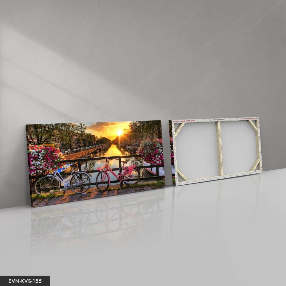 Utrecht Manzara Tek Parça Kanvas Canvas Tablo Tablo 140 x 90 CM - Çok Renkli