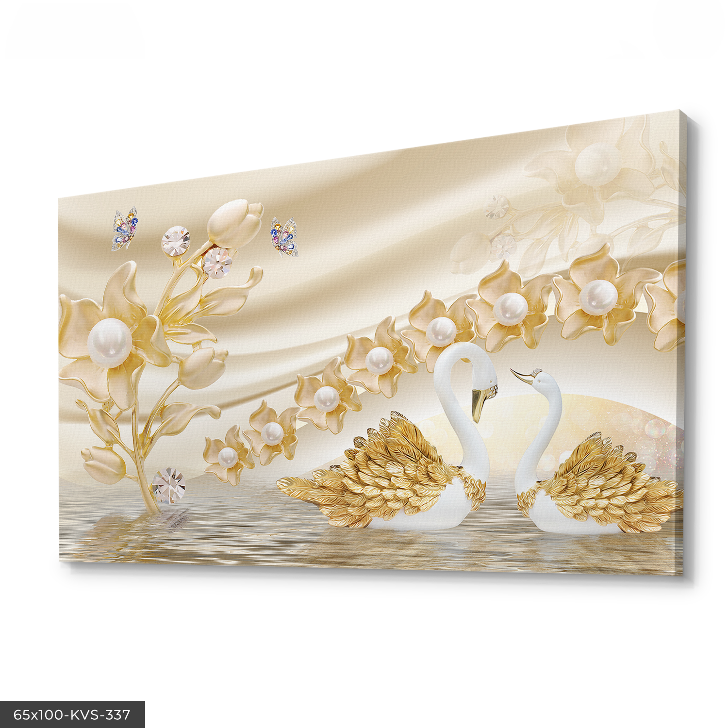 Gold Kuğu Kanvas - Canvas Tablo