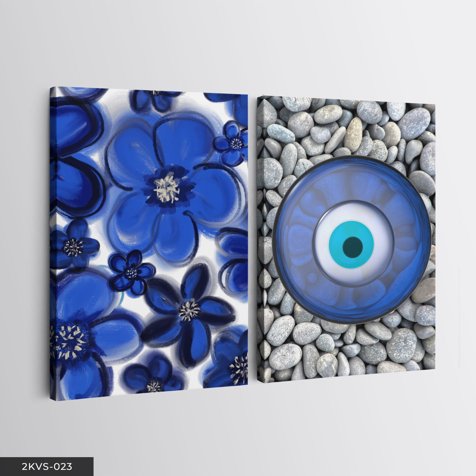 Nazar Boncuğu 2 Parça Kanvas - Canvas Tablo