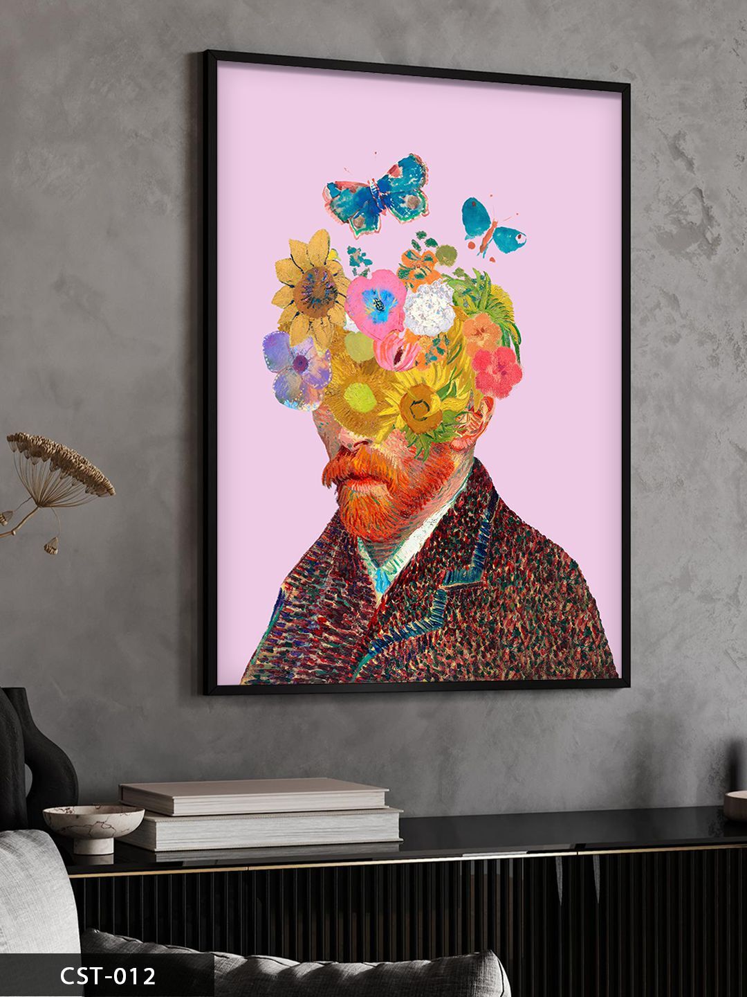 Van Gogh Tek Parça Ahşap Çerçeveli Tablo Siyah - 50 x 70 CM