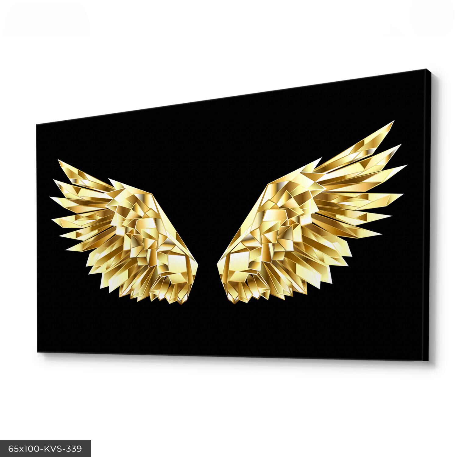 Gold Kanat Kanvas - Canvas Tablo 40 x 30 CM - Çok Renkli