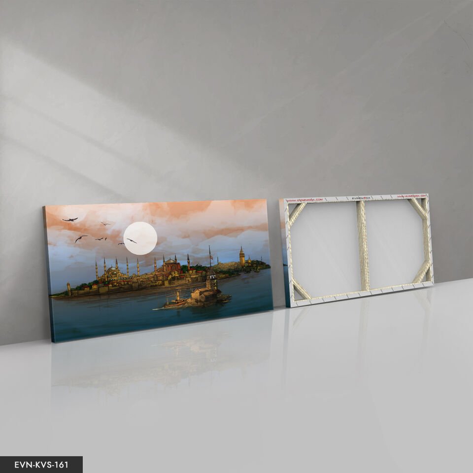 Istanbul Manzaralı Tek Parça Kanvas Canvas Tablo Tablo