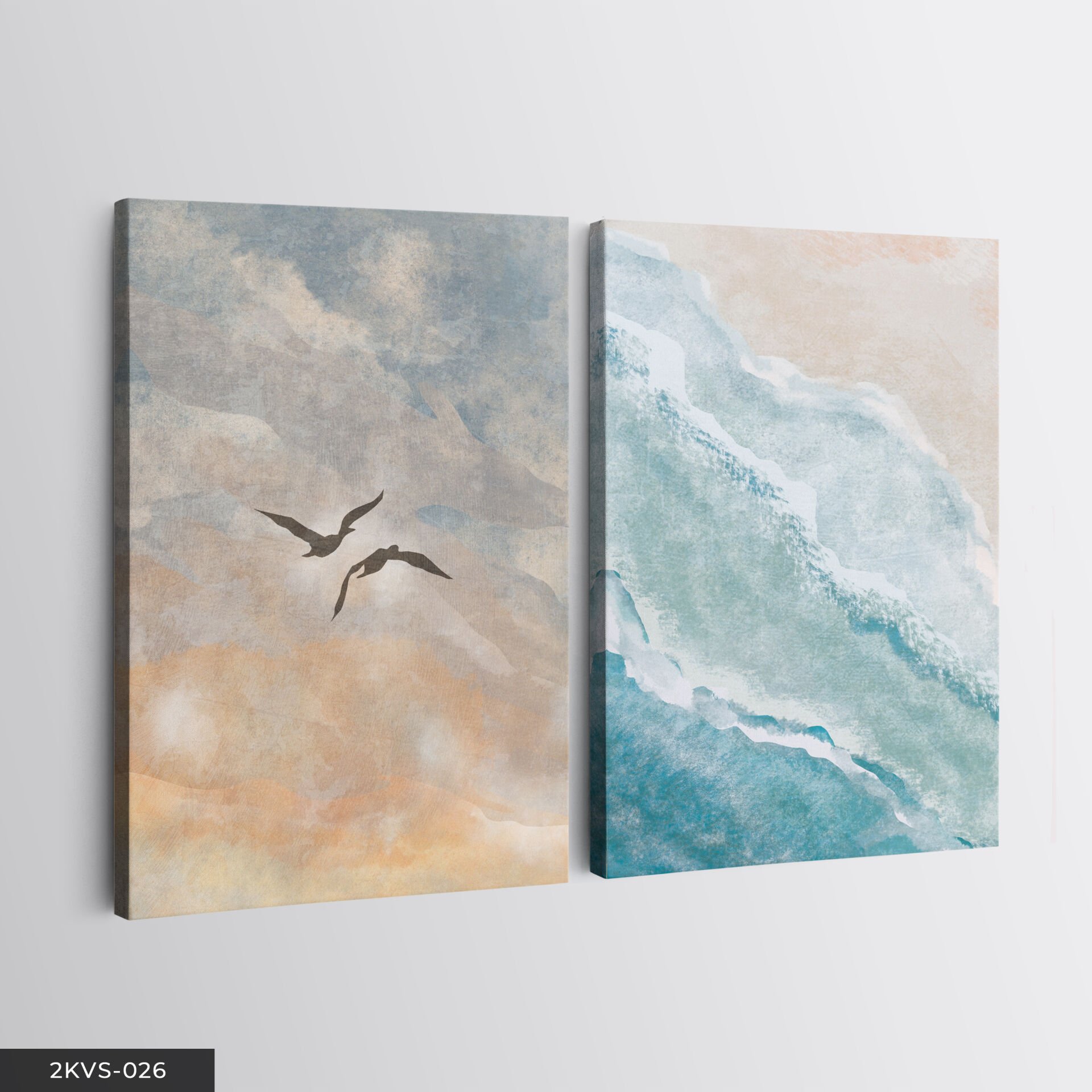 Gökyüzü Deniz 2 Parça Kanvas - Canvas Tablo