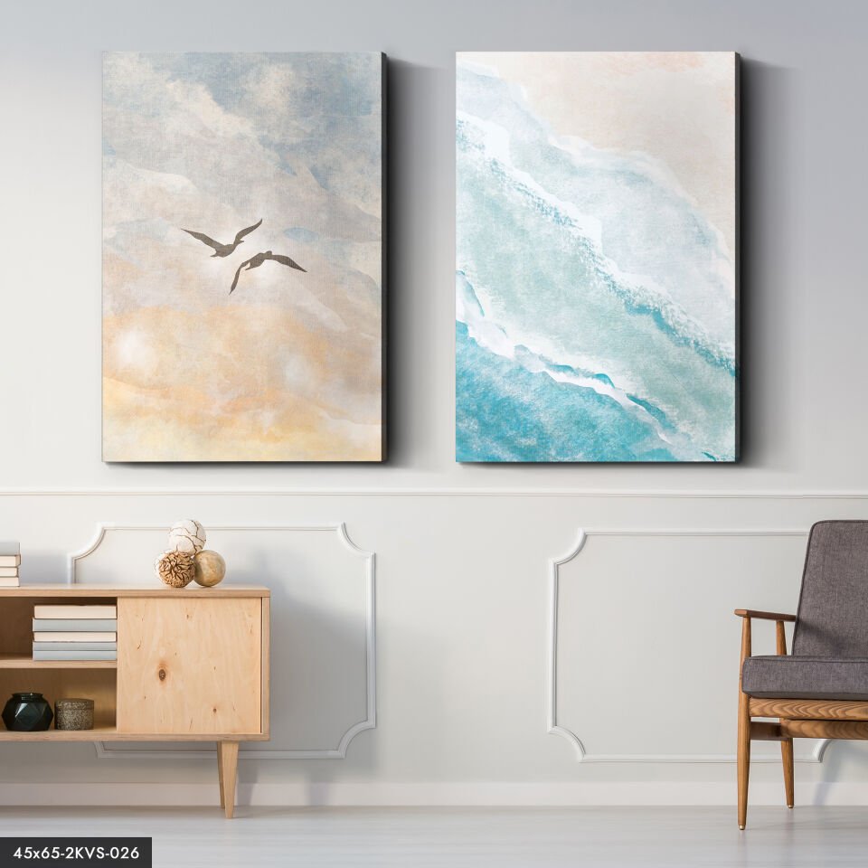 Gökyüzü Deniz 2 Parça Kanvas - Canvas Tablo