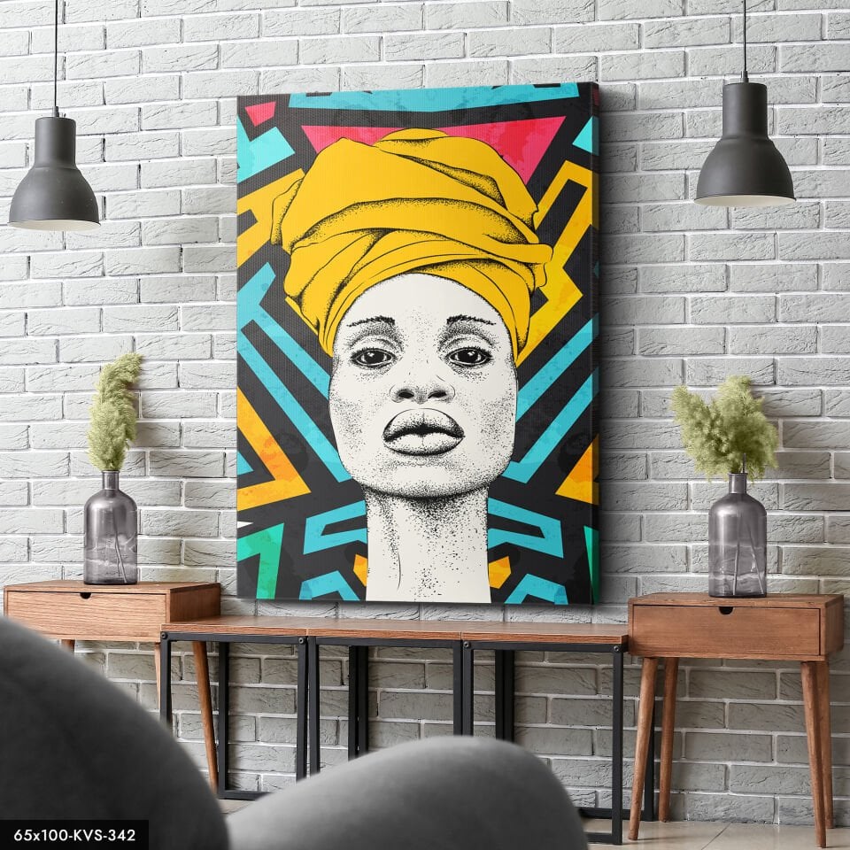 Geleneksel Kadın Kanvas - Canvas Tablo 40 x 30 CM - Çok Renkli