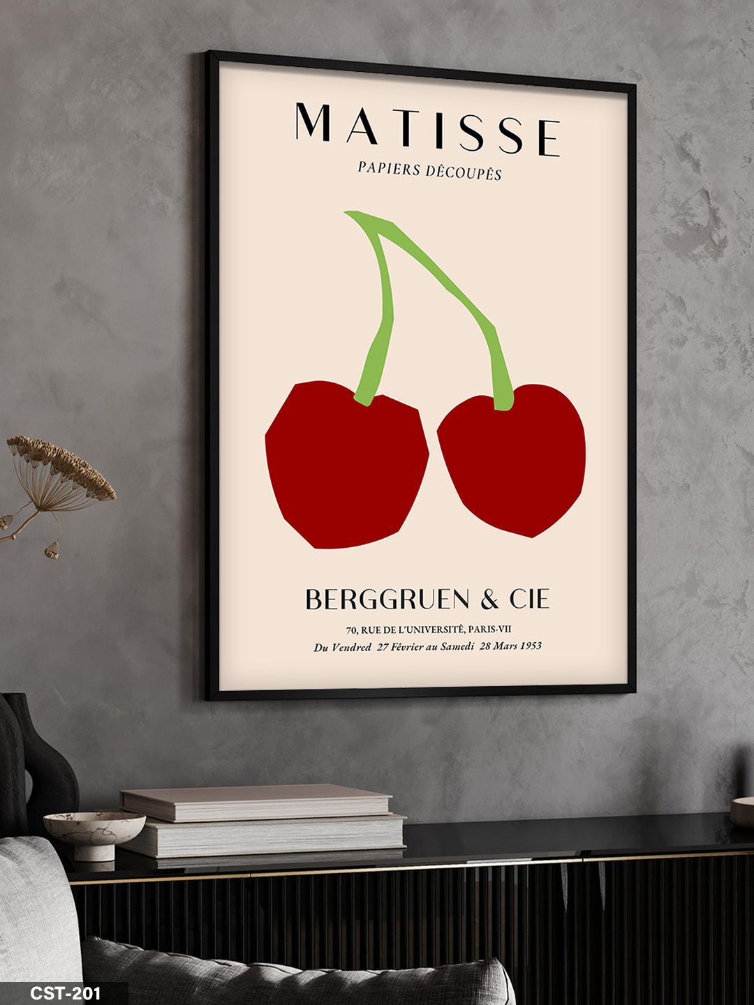 Matisse Berggurien Cie Tek Parça Ahşap Çerçeveli Tablo Siyah - 30 x 40 CM