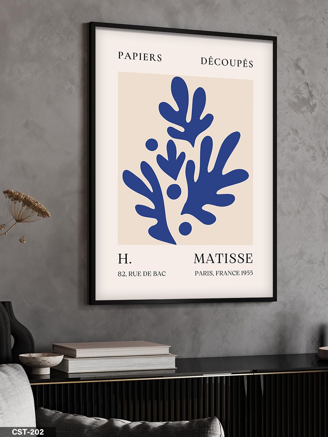 Matisse La Gerbe Tek Parça Ahşap Çerçeveli Tablo Siyah - 30 x 40 CM