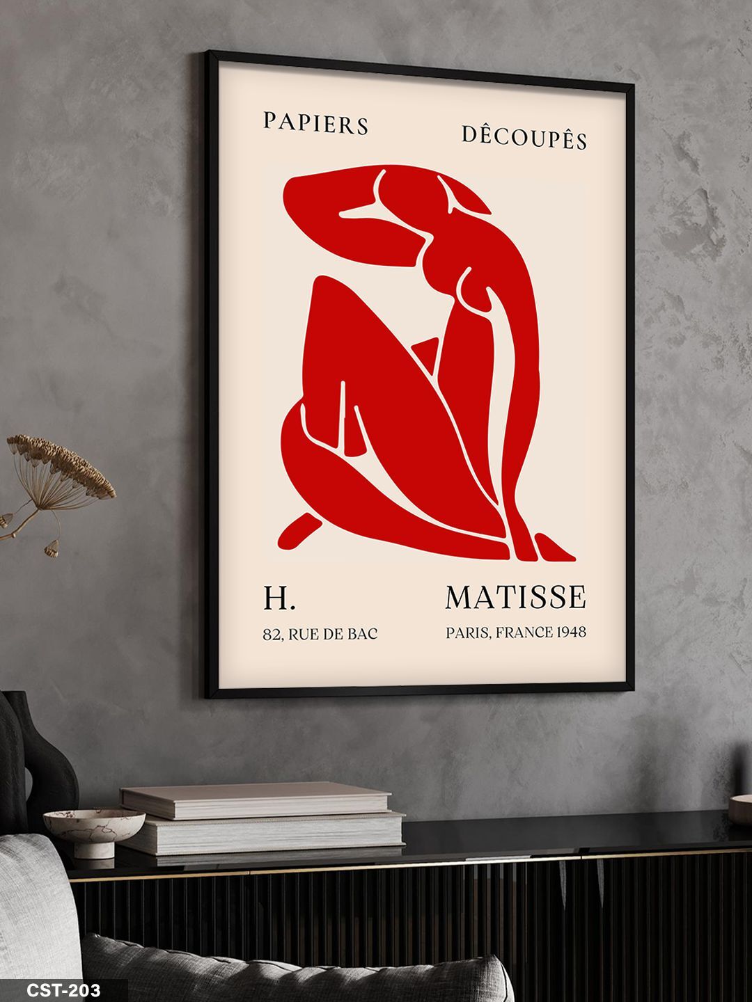 Matisse Papiers Decopues Tek Parça Ahşap Çerçeveli Tablo Siyah - 30 x 40 CM