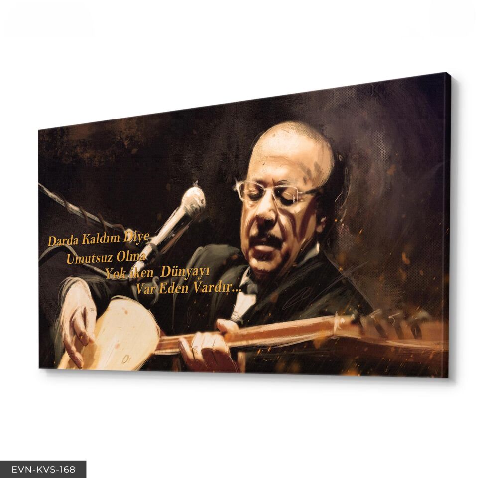 Neşet Ertaş Tek Parça Kanvas Canvas Tablo Tablo