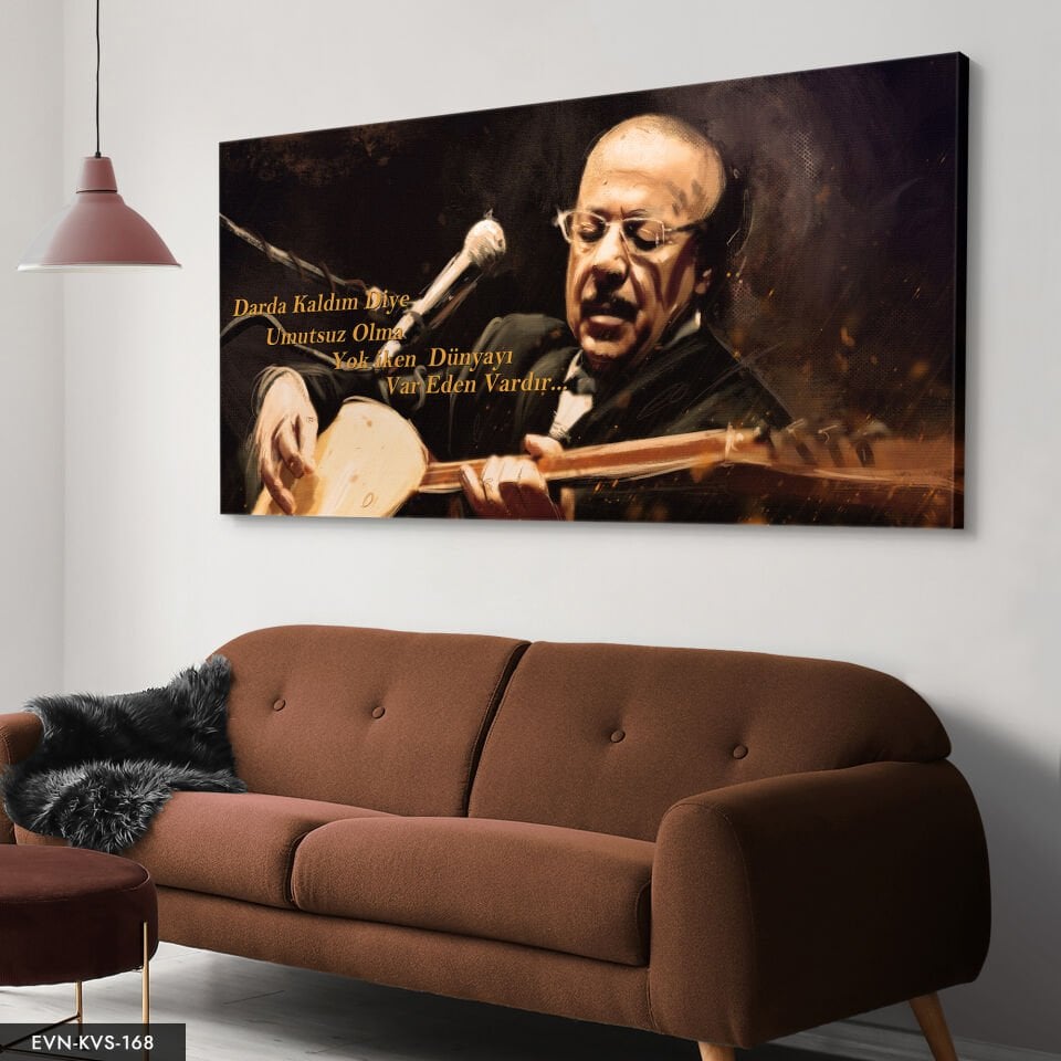 Neşet Ertaş Tek Parça Kanvas Canvas Tablo Tablo