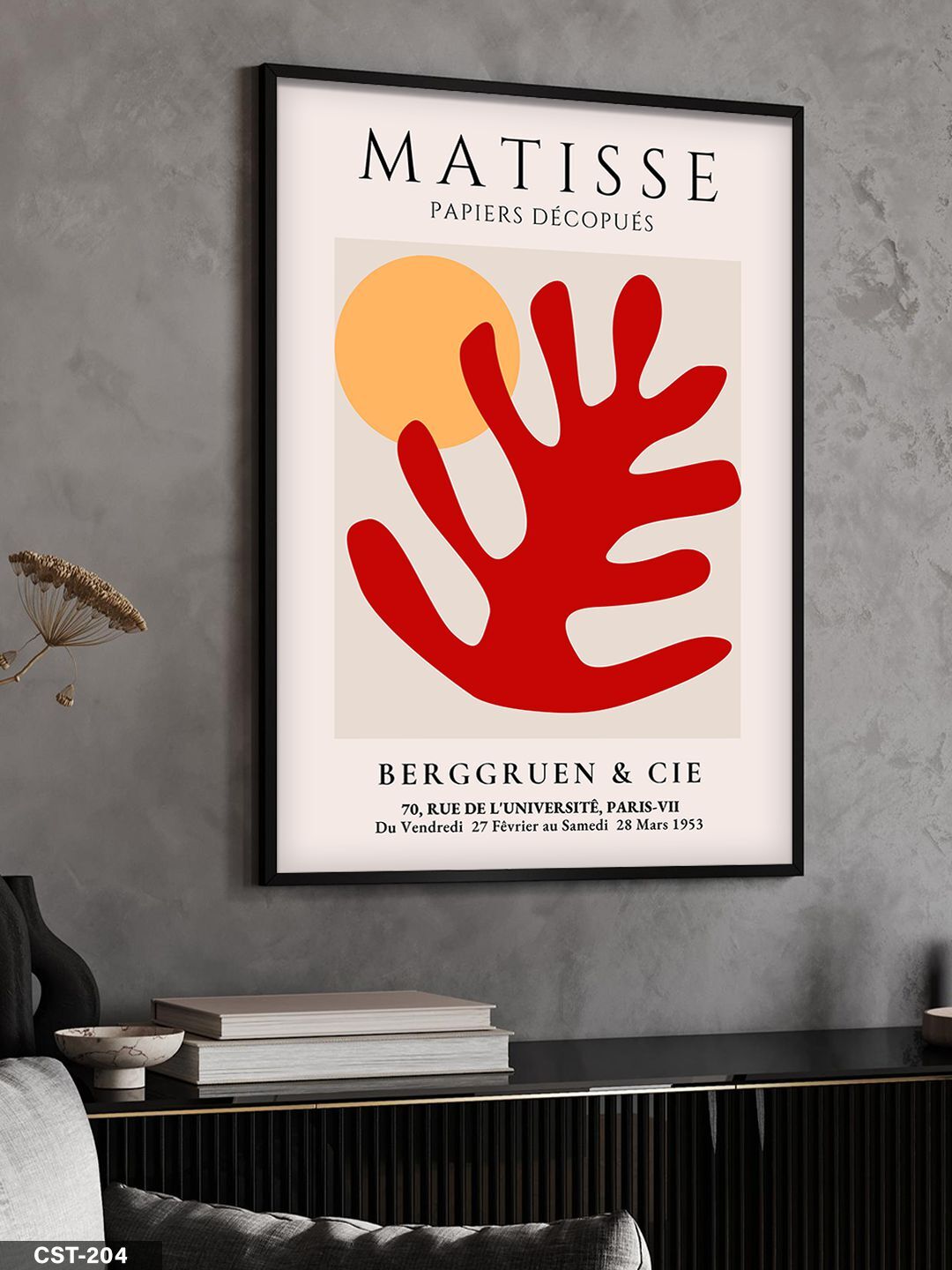 Matisse Papiers Decopues Tek Parça Ahşap Çerçeveli Tablo Siyah - 30 x 40 CM