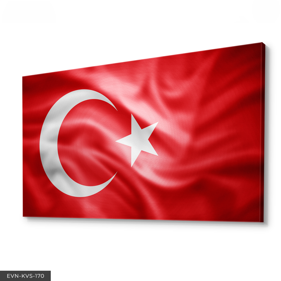 Türk Bayrağı Tek Parça Kanvas Canvas Tablo Tablo