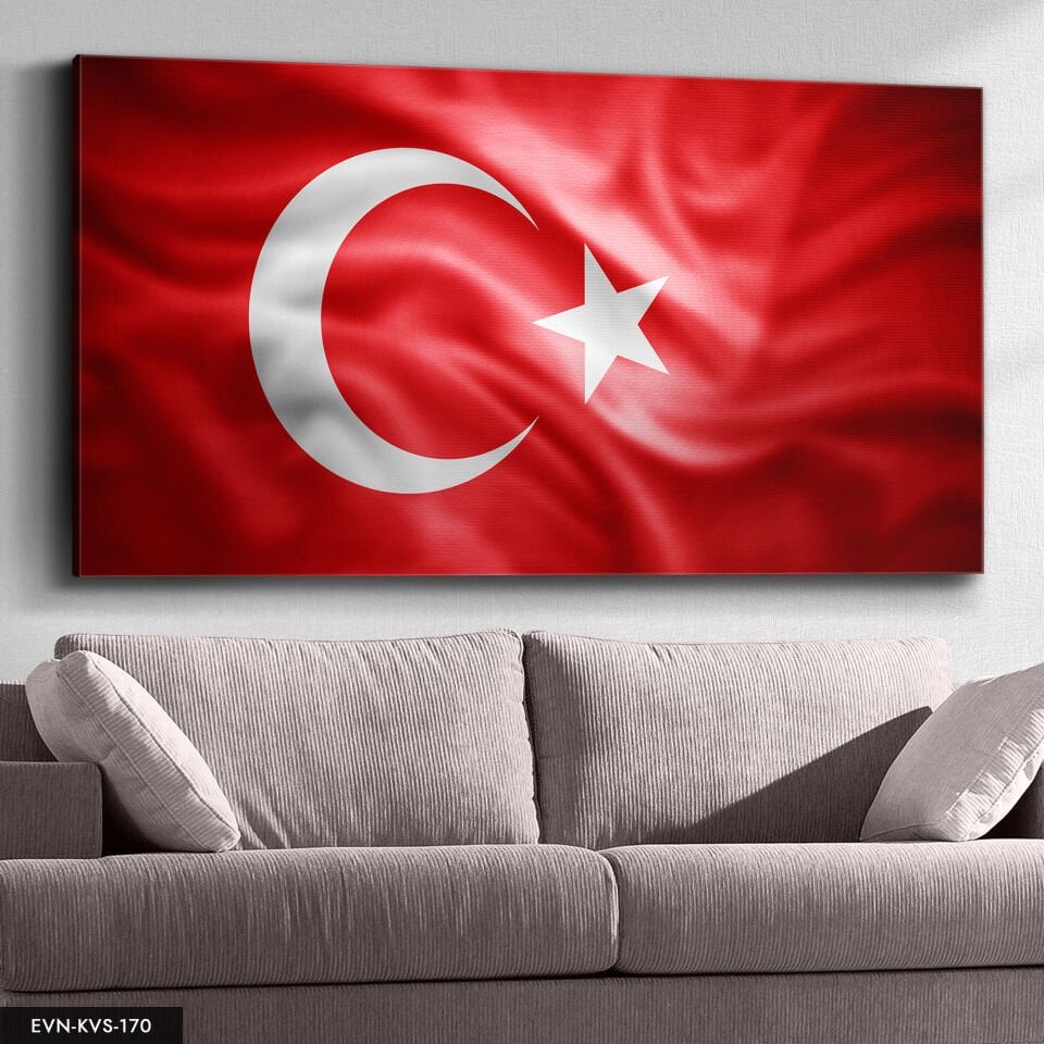 Türk Bayrağı Tek Parça Kanvas Canvas Tablo Tablo