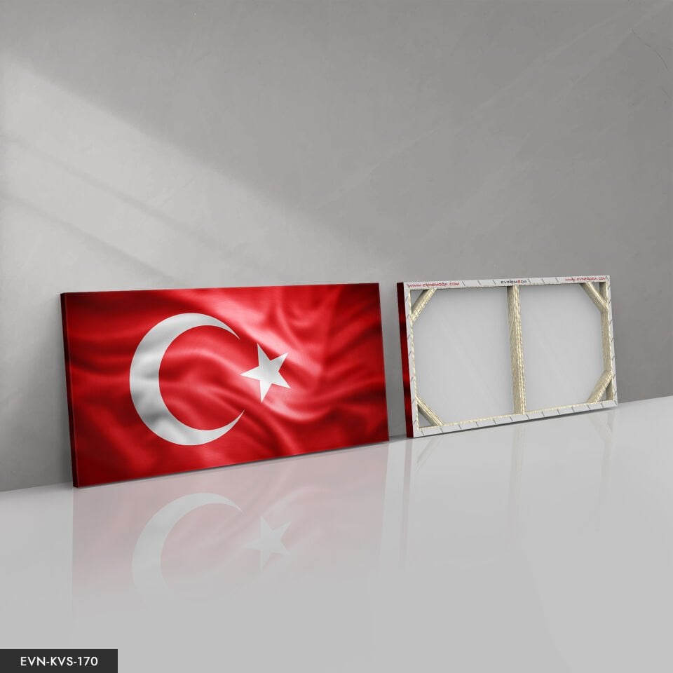 Türk Bayrağı Tek Parça Kanvas Canvas Tablo Tablo