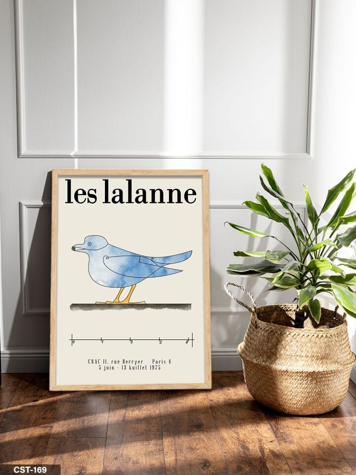 Les Lalanne - Mavi Kuş Tek Parça Ahşap Çerçeveli Tablo Naturel - 20 x 30 CM