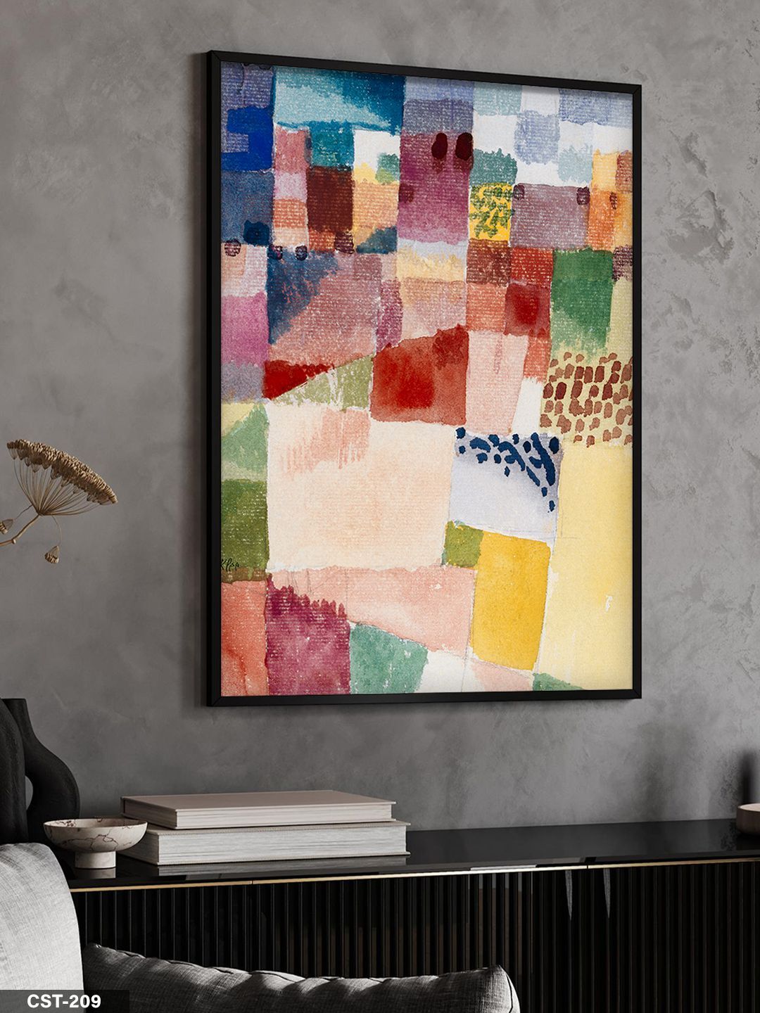 Paul Klee Ancient Sound Tek Parça Ahşap Çerçeveli Tablo Siyah - 30 x 40 CM