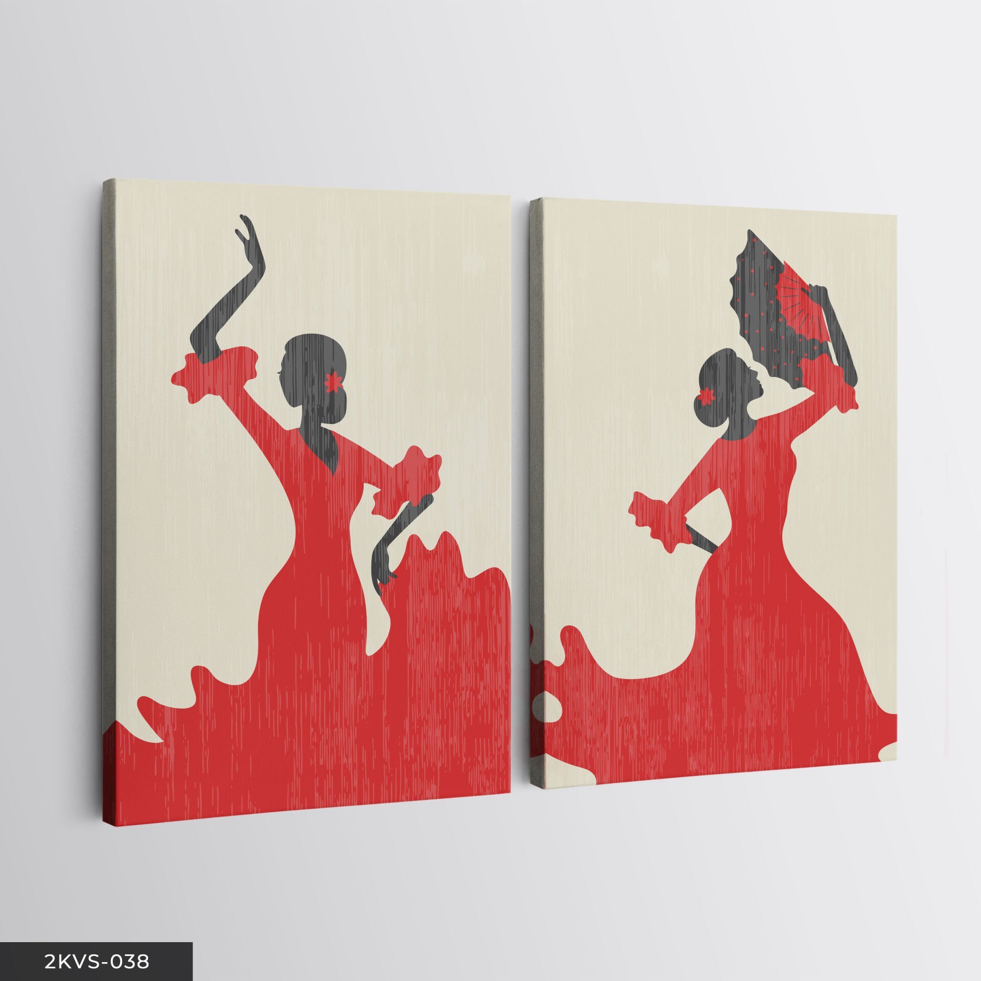 Dans Eden Kadın 2 Parça Kanvas - Canvas Tablo