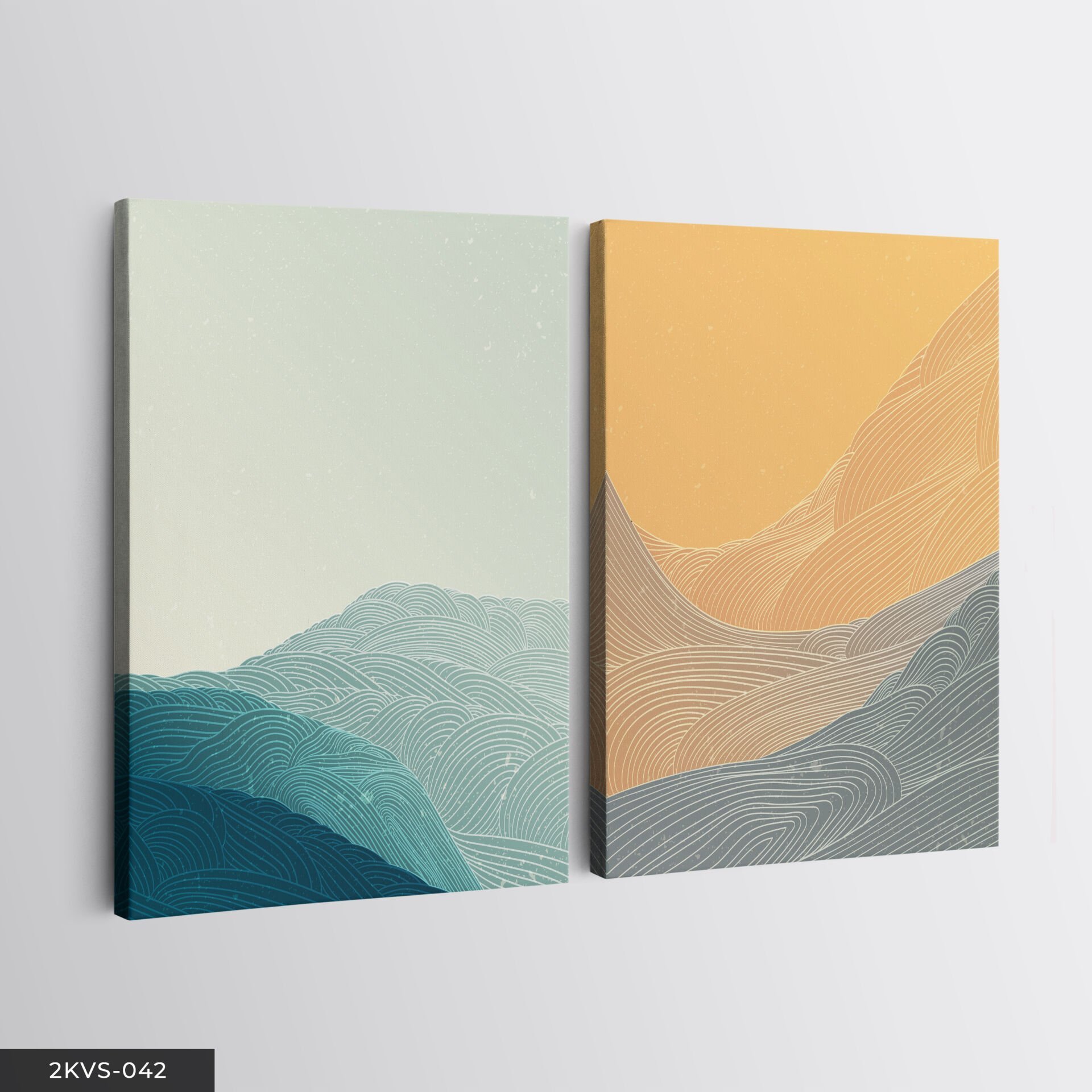 Soyut Sanat 2 Parça Kanvas - Canvas Tablo