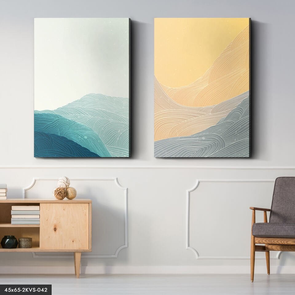 Soyut Sanat 2 Parça Kanvas - Canvas Tablo