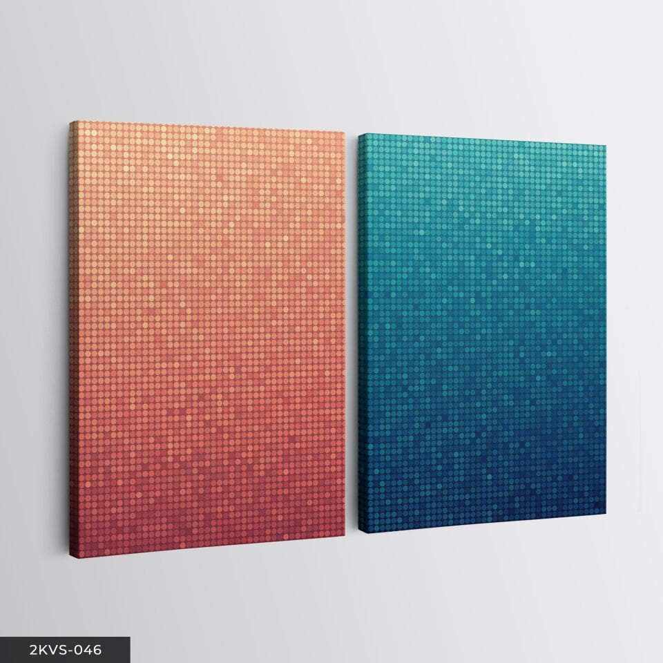 Parıltılı Çiçekler 2 Parça Kanvas - Canvas Tablo