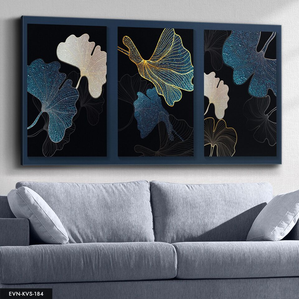 Soyut Yapraklar Tek Parça Kanvas Canvas Tablo Tablo 140 x 90 CM - Çok Renkli