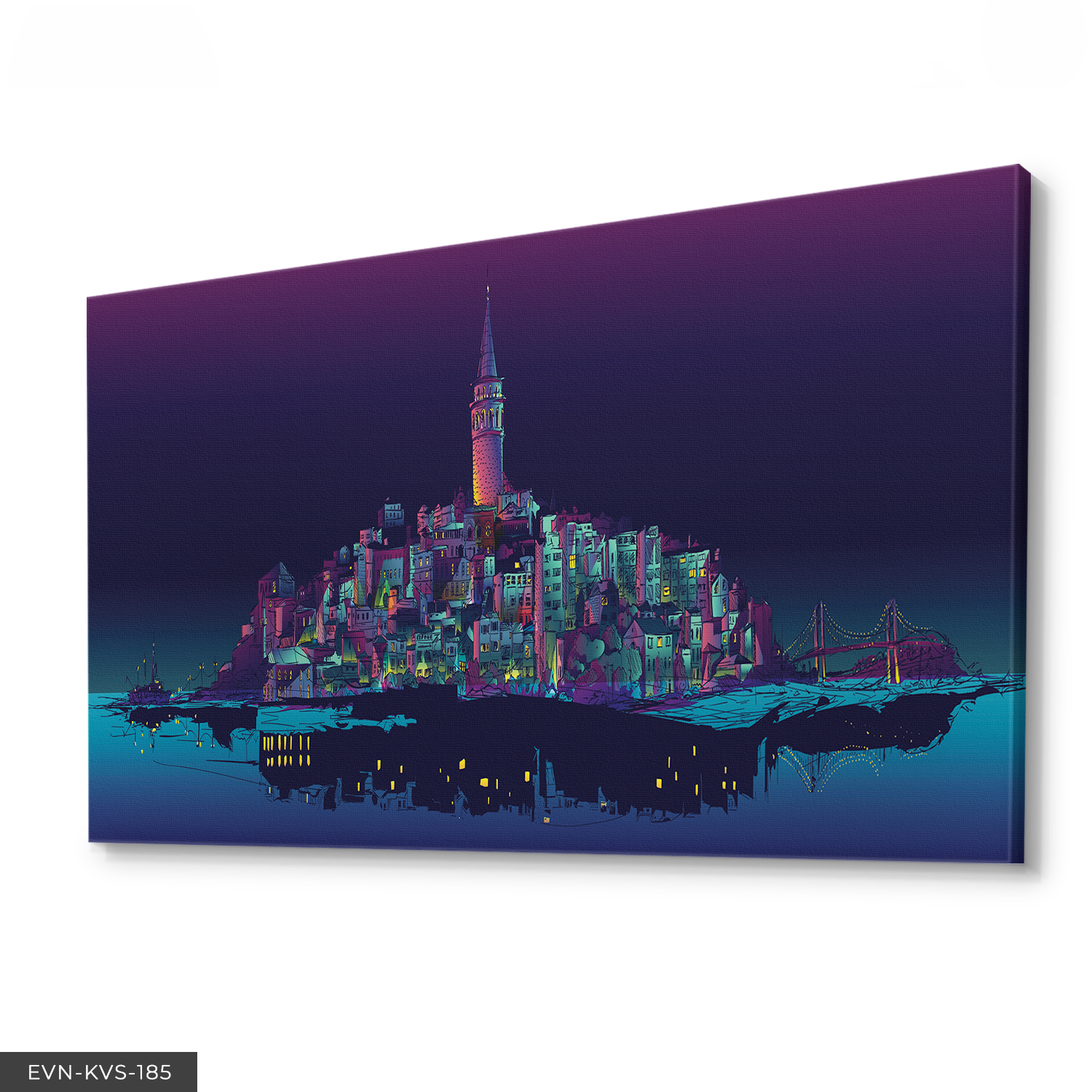 Renkli Istanbul Tek Parça Kanvas Canvas Tablo Tablo