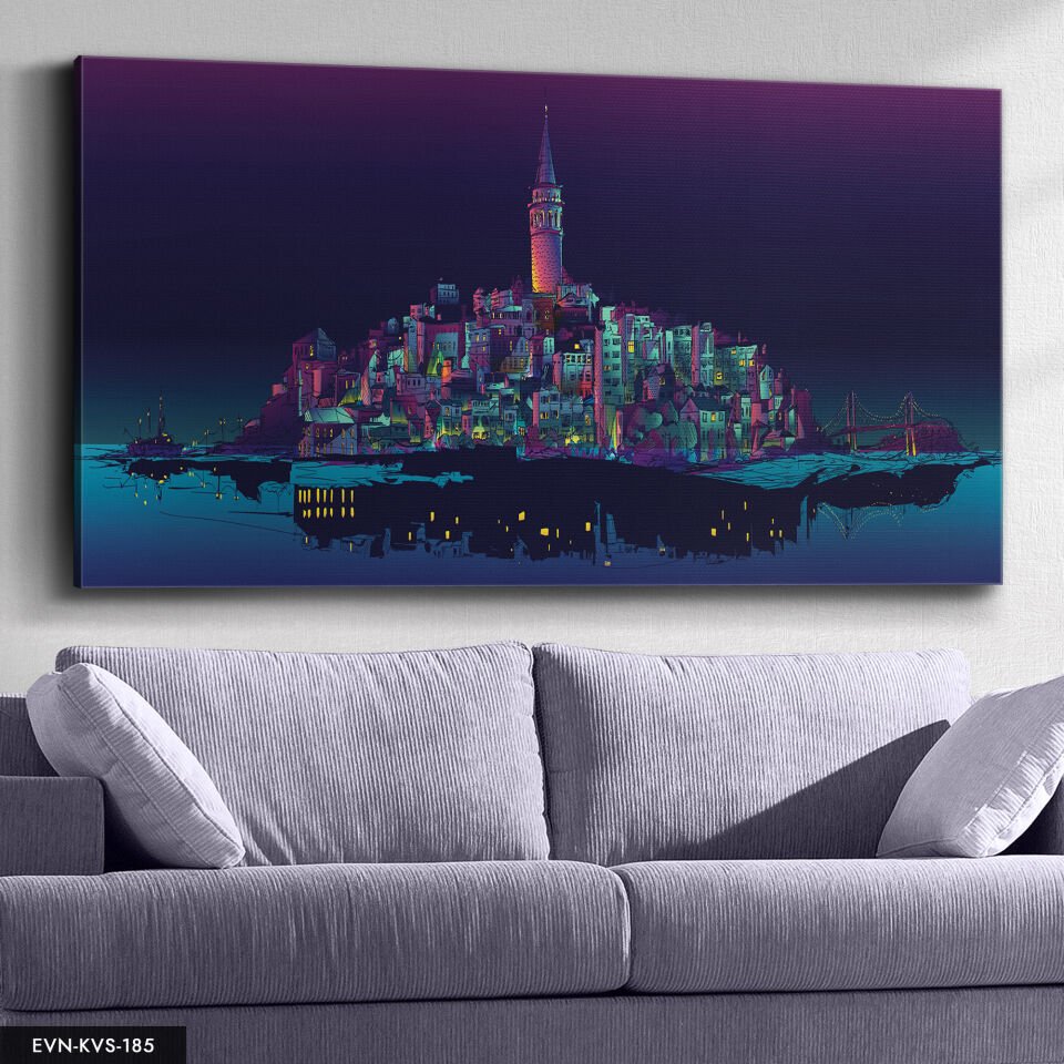 Renkli Istanbul Tek Parça Kanvas Canvas Tablo Tablo