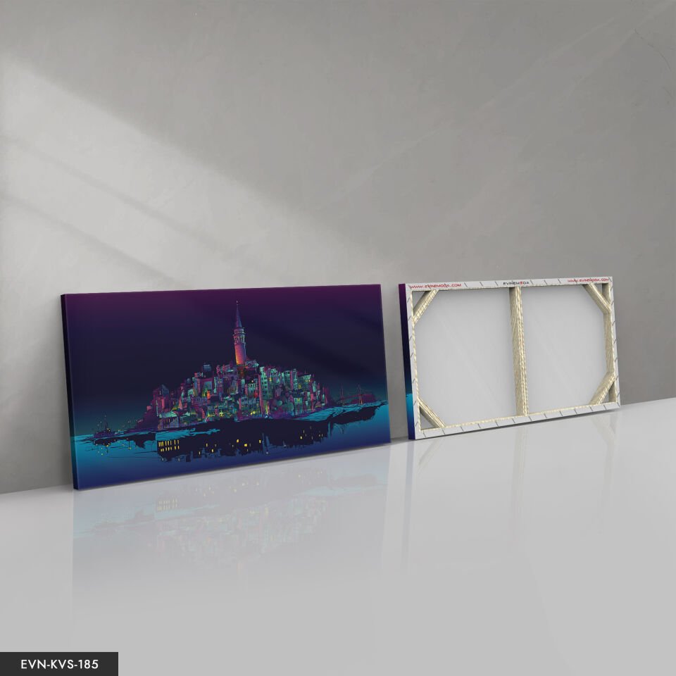 Renkli Istanbul Tek Parça Kanvas Canvas Tablo Tablo