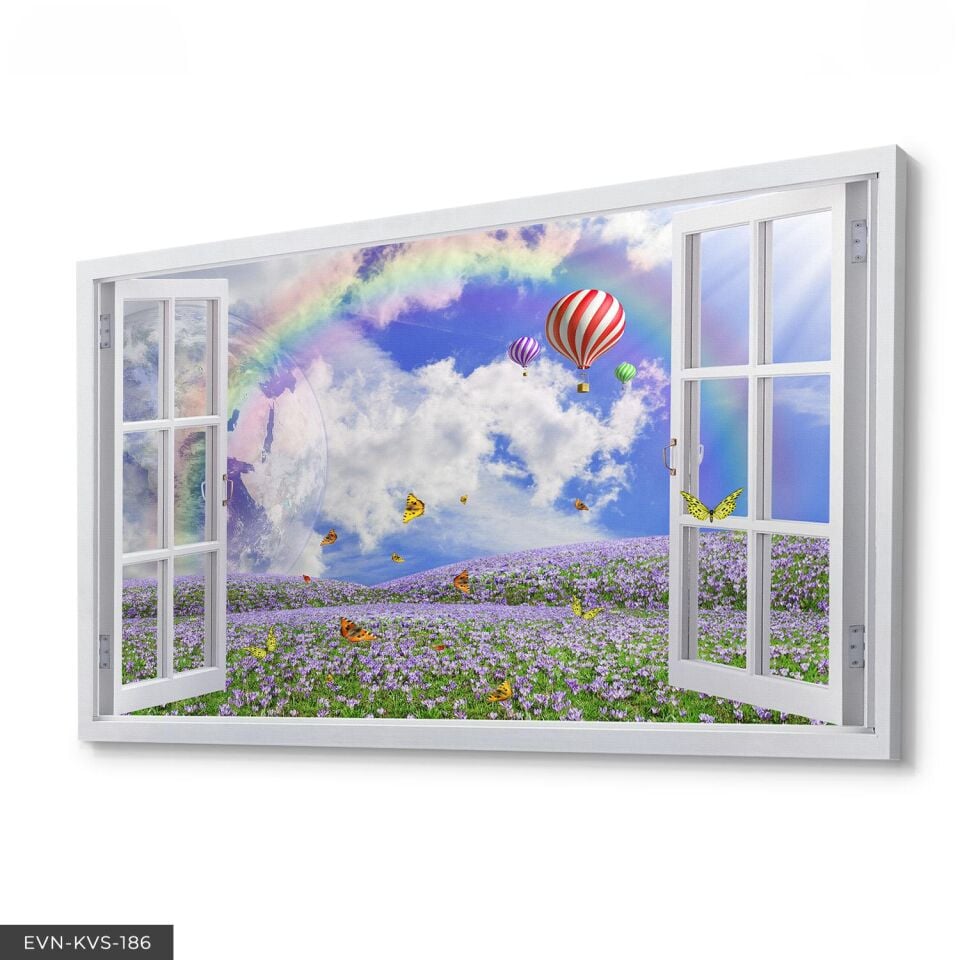 Doğaya Açılan Pencere Tek Parça Kanvas Canvas Tablo Tablo 140 x 90 CM - Çok Renkli