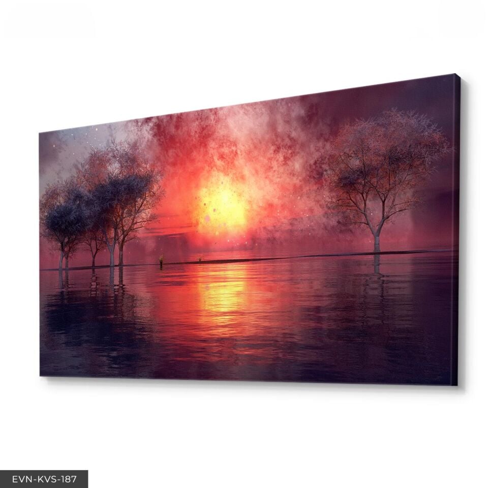 Doğa Manzaralı Tek Parça Kanvas Canvas Tablo Tablo 140 x 90 CM - Çok Renkli