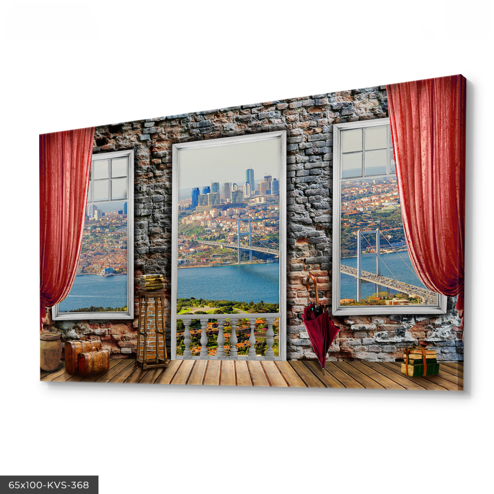 Köprüye Açılan Pencere Kanvas - Canvas Tablo