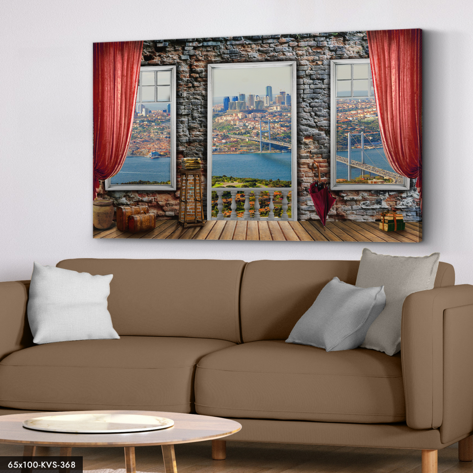 Köprüye Açılan Pencere Kanvas - Canvas Tablo