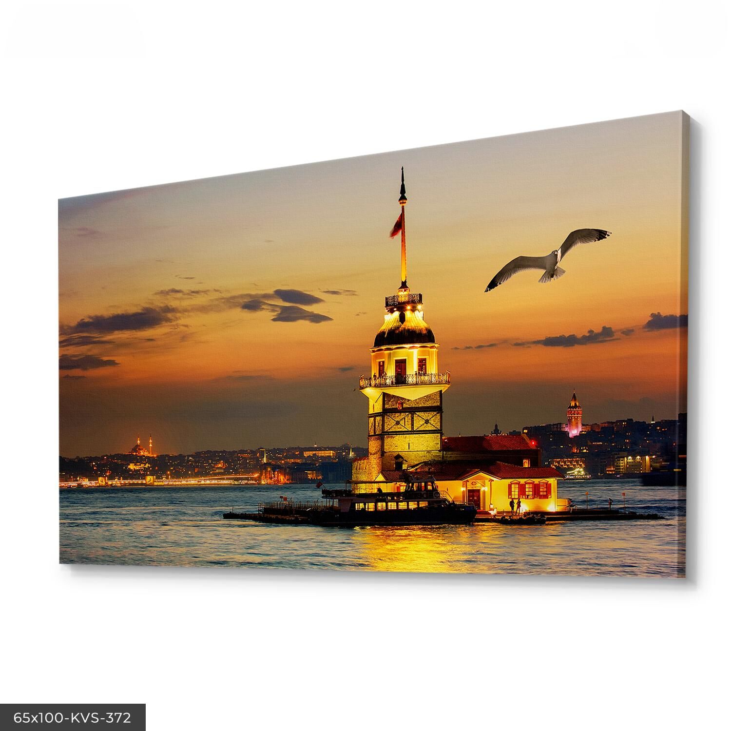 Kız Kulesi Kanvas - Canvas Tablo 40 x 30 CM - Çok Renkli