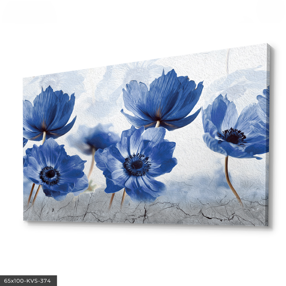Mavi Çiçek Kanvas - Canvas Tablo